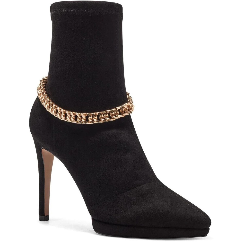 Jessica Simpson Valyn 4 Faux Suede Chain Stiletto Heeled Ankle Bootie Size 7.5